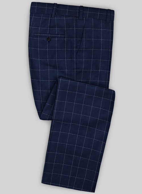 Caccioppoli Wool Blue Borro Pants