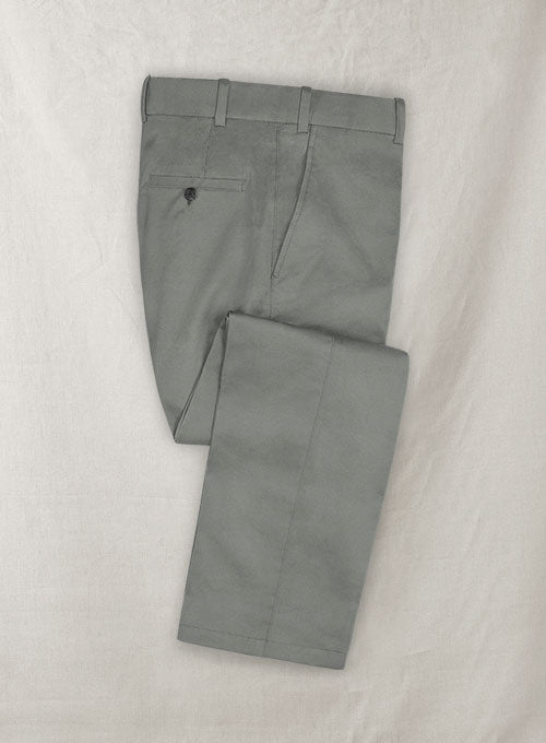 Italian Brushed Cotton Light Gray Pants
