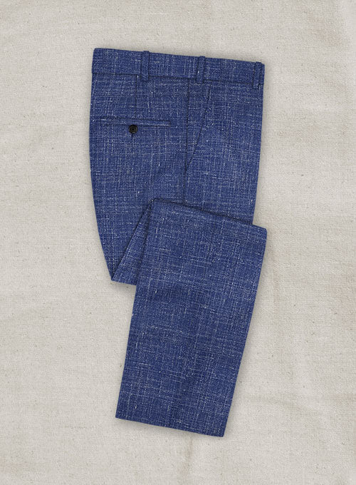 Italian Murano Cobalt Blue Wool Linen Pants