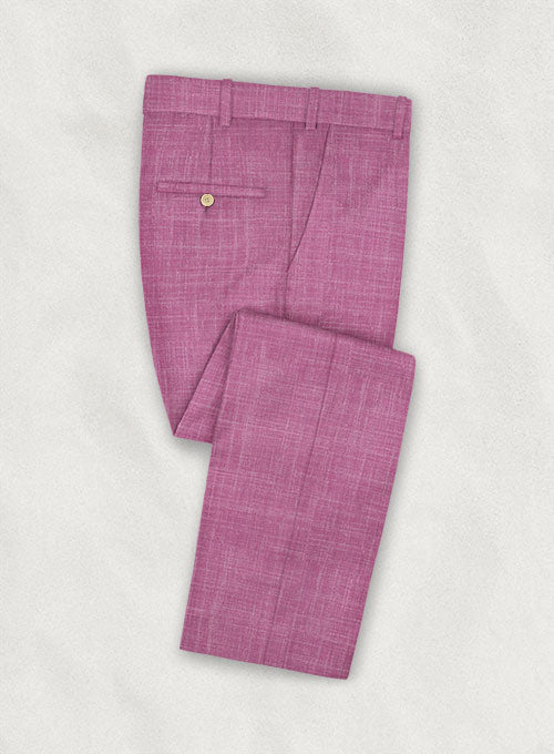 Italian Murano Taffy Pink Wool Linen Pants