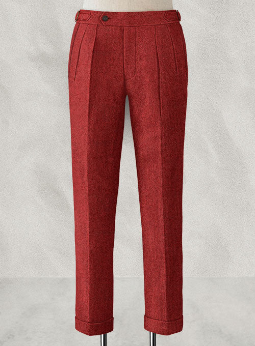 Melange Titan Red Highland Tweed Trousers