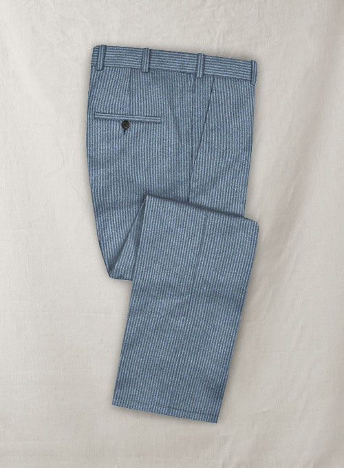 Reda Bond Blue Stripe Wool Pants