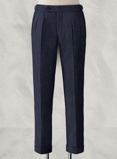 Rope Weave Blue Highland Tweed Trousers
