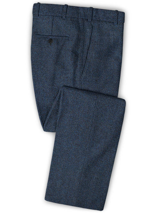 Showman Blue Herringbone Tweed Pants