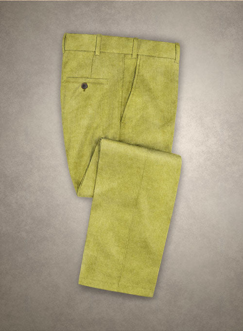 Solbiati Lime Green Corduroy Pants - 8 Wales
