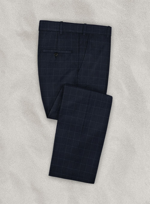 Stretch Boxer Blue Wool Pants