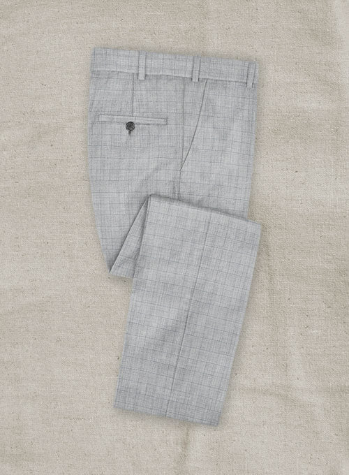 Stretch Boxy Light Gray Wool Pants