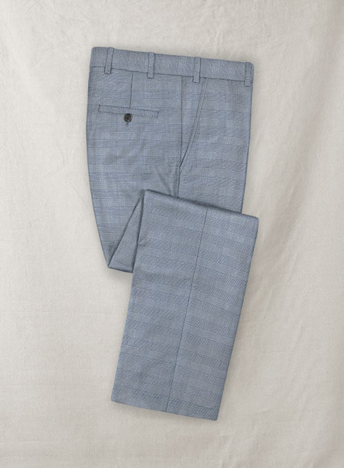 Stretch Glen Blue Wool Pants