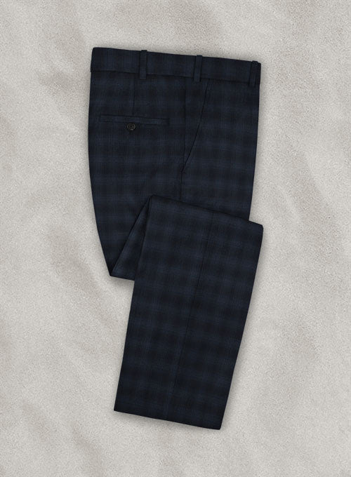 Stretch Scot Blue Wool Pants