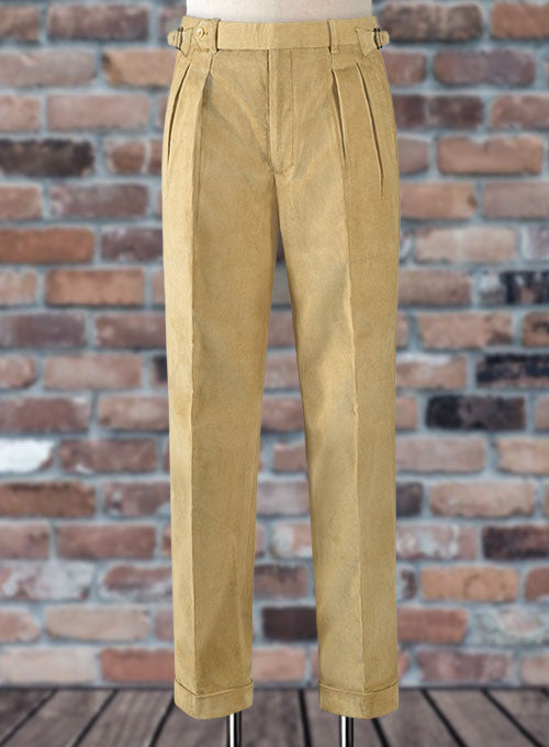 Beige Colonel Corduroy Trousers - 14 Wales