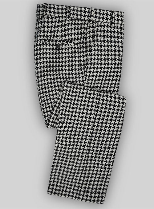 Big Houndstooth BW Tweed Pants
