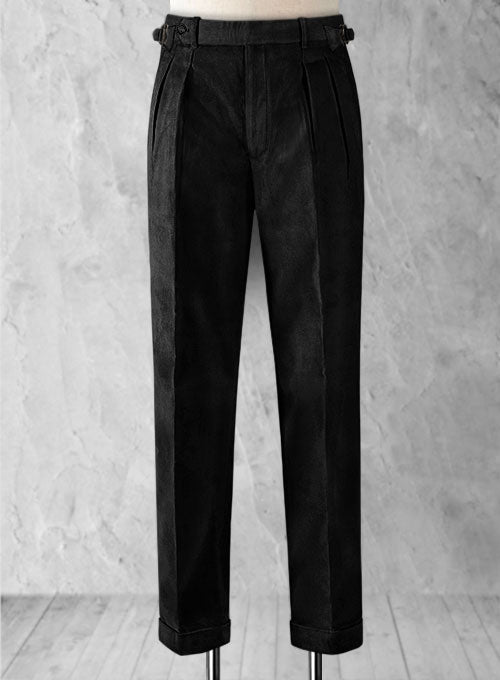 Black Corduroy Colonel Trousers - 14 Wales