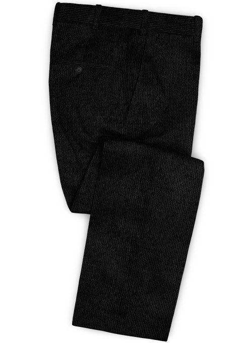 Black Thick Corduroy Pants - 8 Wales