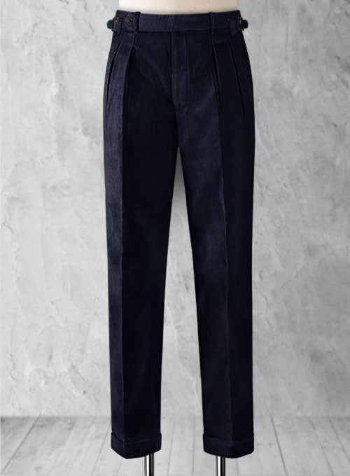 Blue Corduroy Colonel Trousers - 14 Wales