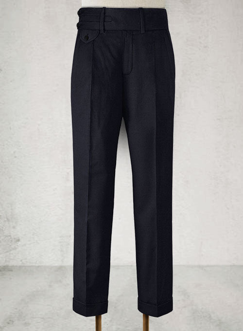 Blue Merino Double Gurkha Wool Trousers