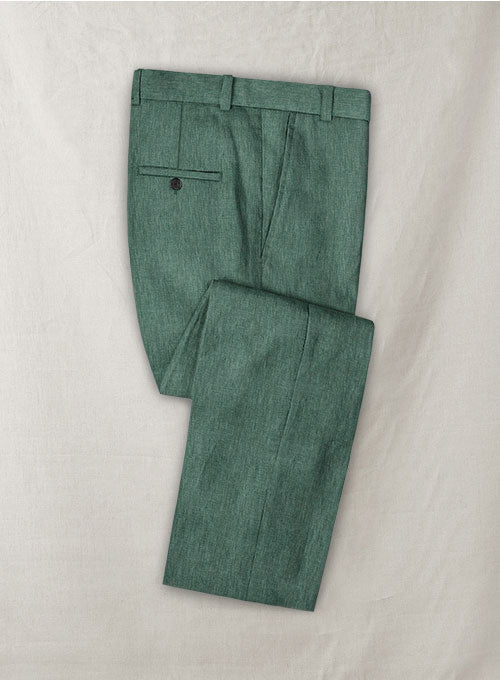 Caccioppoli Suez Green Linen Pants