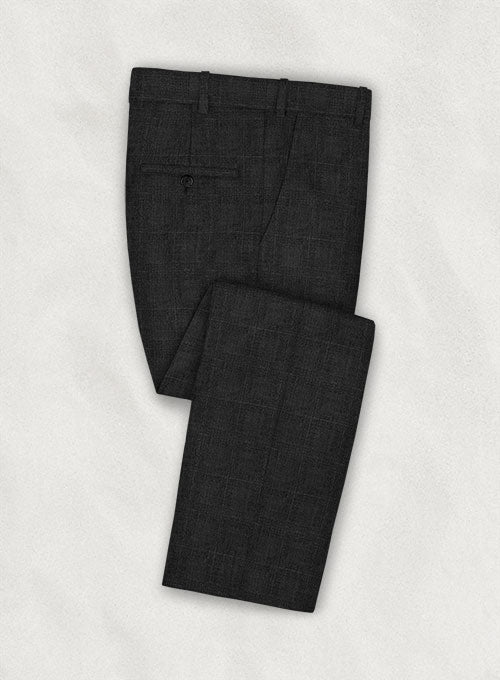 Caviar Glen Charcoal Wool Pants