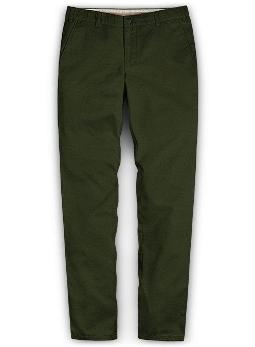 Dark Olive Chinos Washed