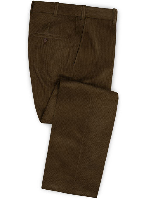 Dark Brown Corduroy Pants - 14 wales