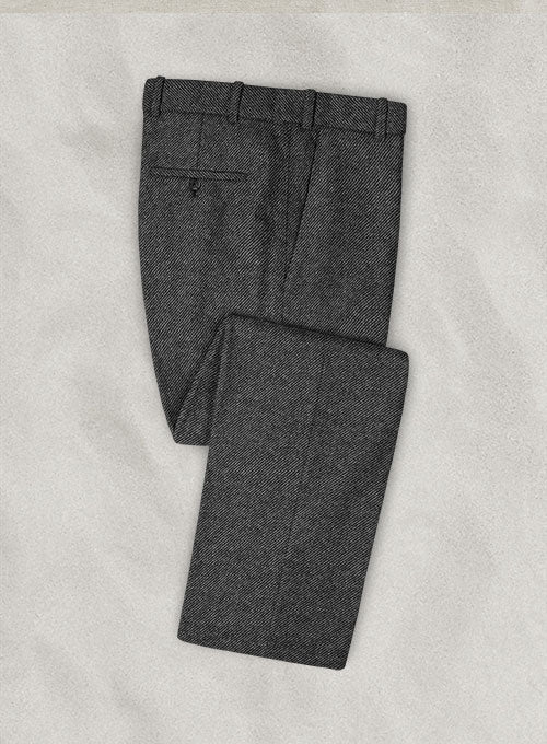 Gray Twill Tweed Pants