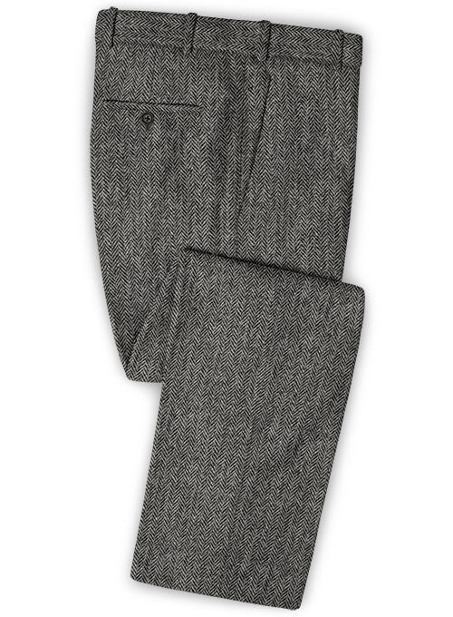 Harris Tweed Gray Herringbone  Pants