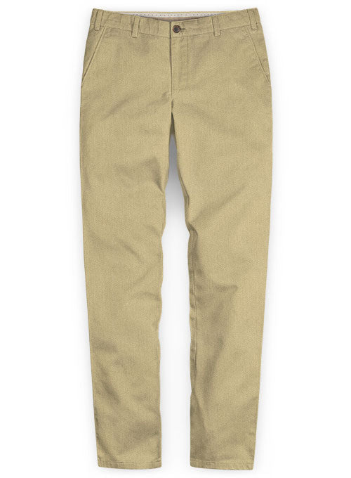 Heavy Knit Light Khaki Stretch Chino Pants Washed