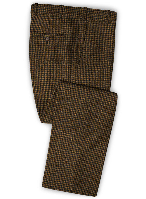 Houndstooth Tan Tweed Pants