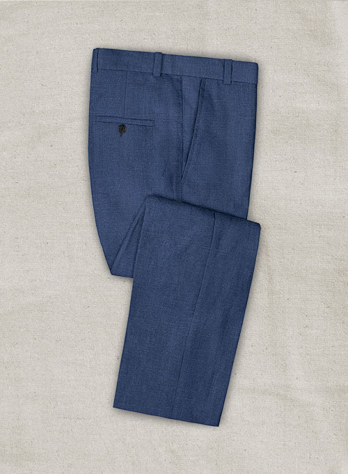 Indigo Blue Pure Linen Pants