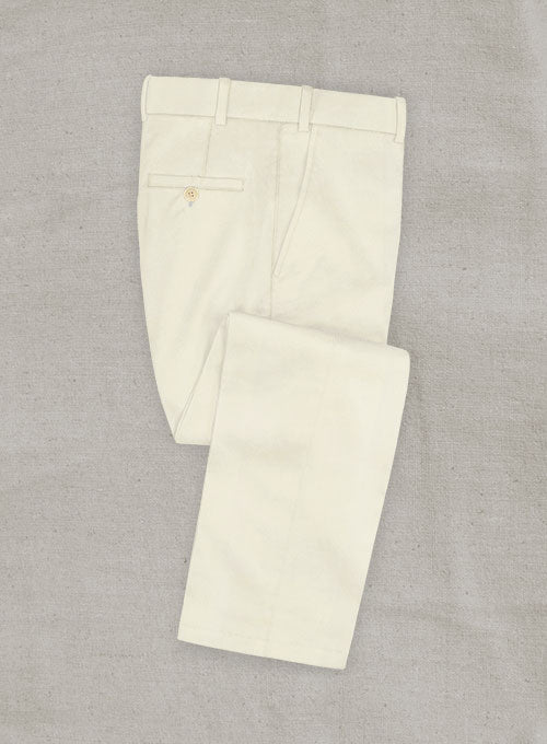 Italian Brushed Cotton Ivory Pants