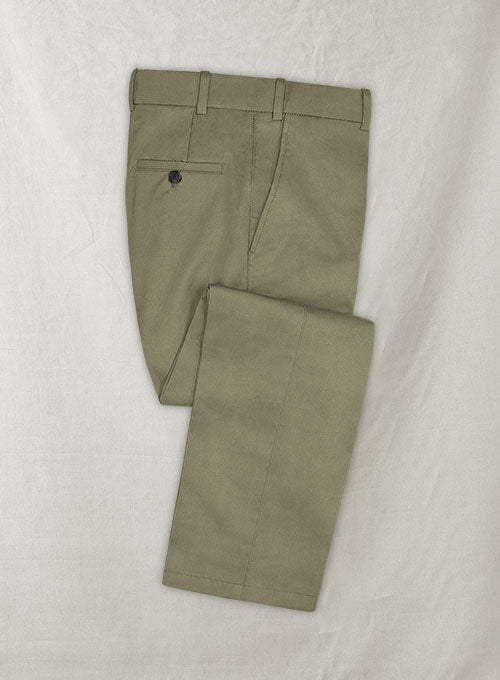 Italian Brushed Cotton Brookside Green Pants