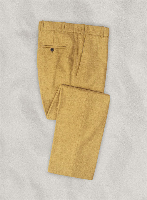 Italian Amber Yellow Tweed Pants