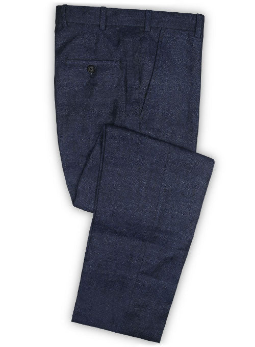 Italian Blue Khyber Linen Pants