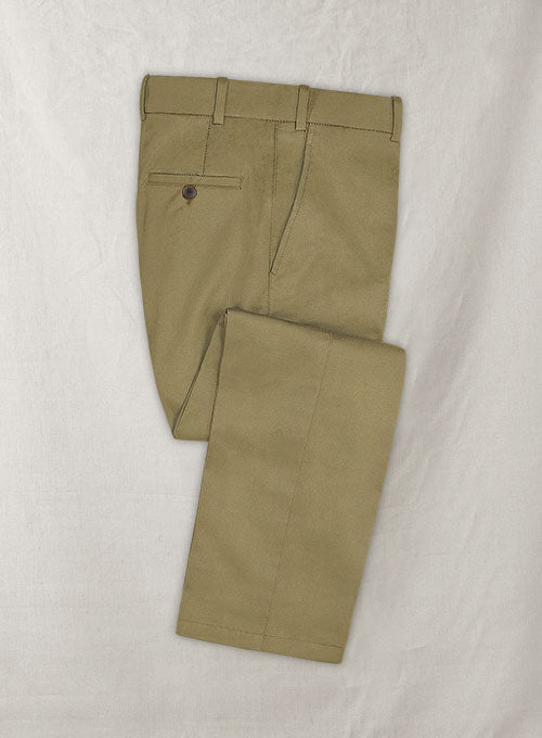 Italian Brushed Cotton Khaki Pants