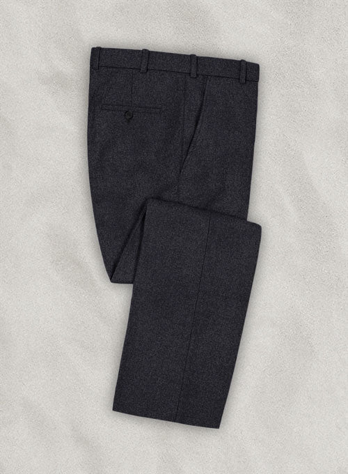 Italian Heavy Midnight Flannel Wool Trouser