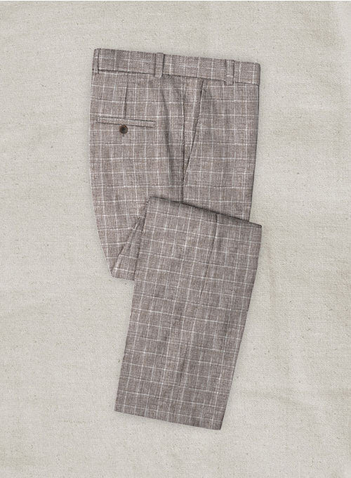 Italian Linen Lusso Brown Pants