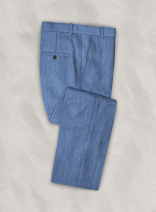 Italian Linen Milled Indigo Blue Pants