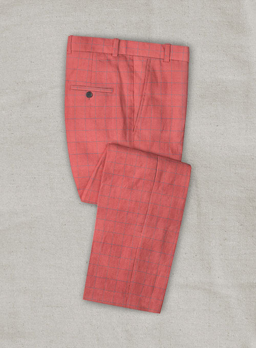 Italian Linen Mutea Checks Pants