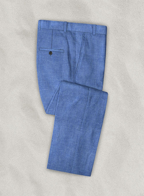 Italian Linen Smoked Blue Pants
