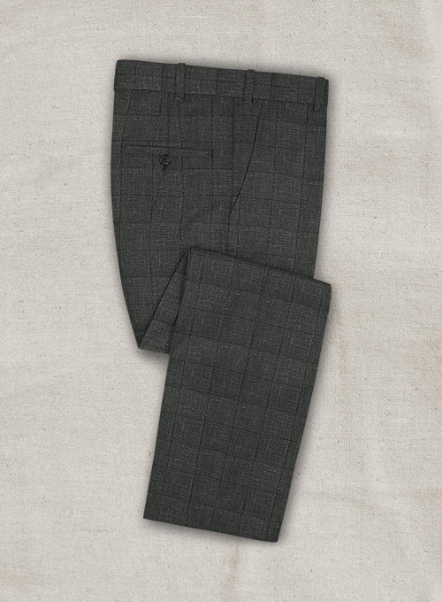 Italian Murano Byunca Dark Gray Wool Linen Pants