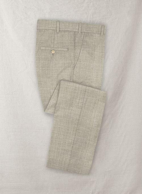 Italian Murano Fawn Wool Linen Pants