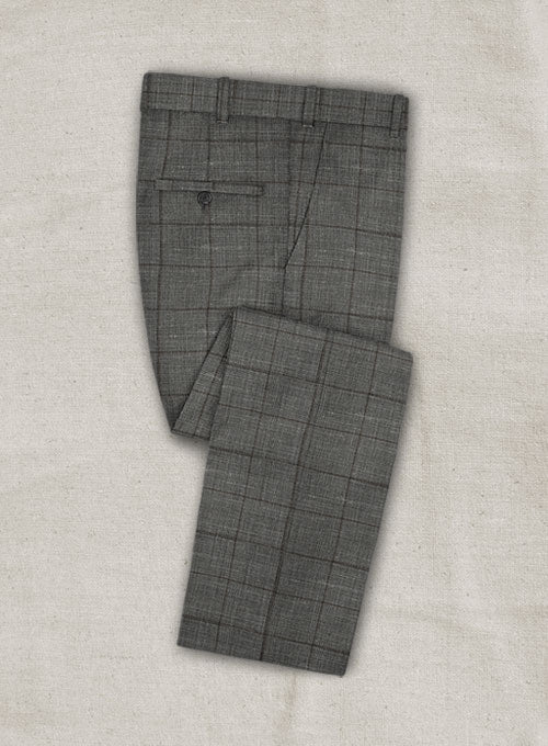 Italian Murano Jandra Gray Wool Linen Pants