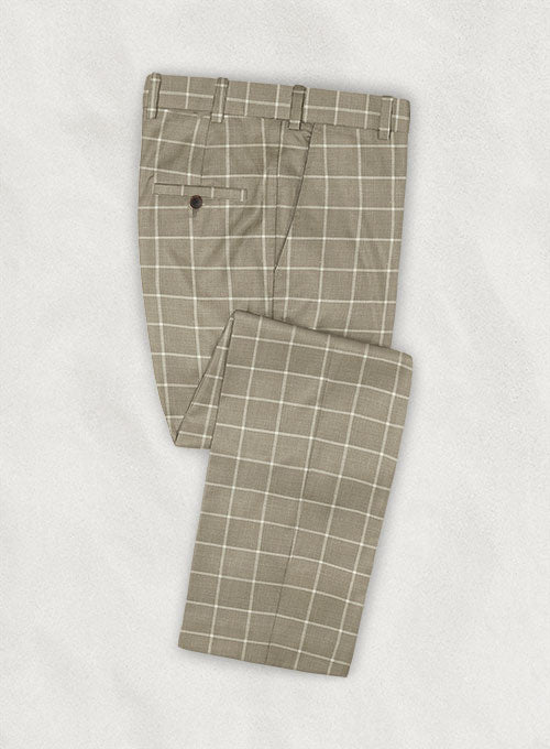 Italian Murano Onigio Beige Wool Linen Pants