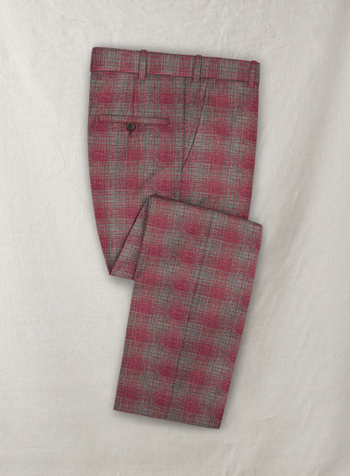 Italian Murano Orenti Pink Wool Linen Pants