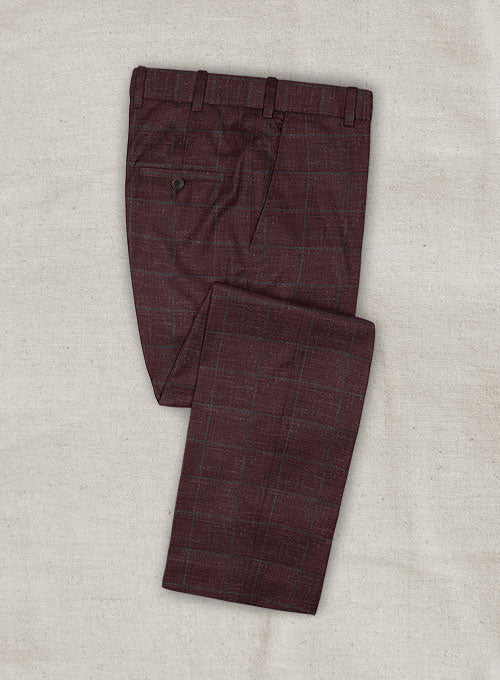 Italian Murano Praolo Checks Wool Linen Pants