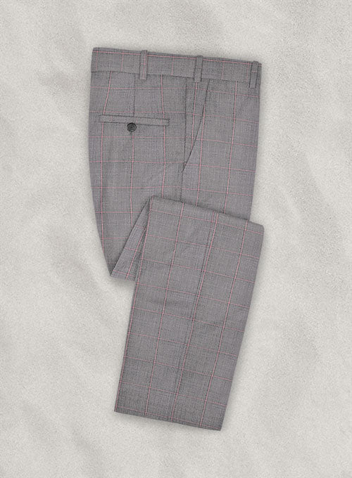 Italian Murano Teodo Gray Wool Linen Pants