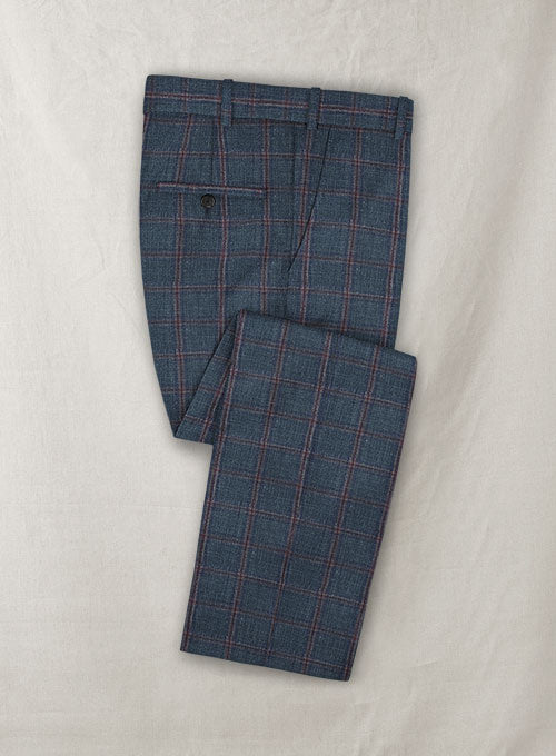 Italian Murano Vabien Checks Wool Linen Pants