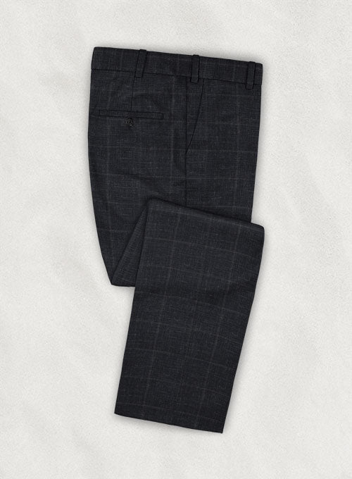 Italian Murano Vature Dark Gray Wool Linen Pants