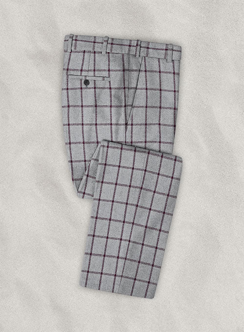 Italian Oduri Gray Checks Tweed Pants