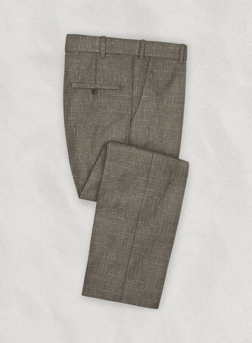 Italian Murano Brown Wool Linen Pants