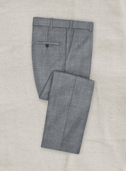 Italian Murano Gray Wool Linen Pants